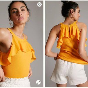 Maeve Ruffled Rib Halter Tank